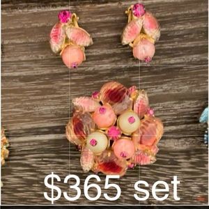 True Vintage Pink Strawberries N’ Cream Colors Matched Set E+B Margarita Beads